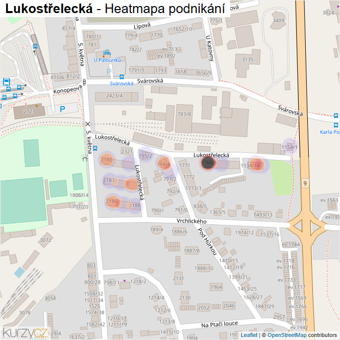 Mapa Lukostřelecká - Firmy v ulici.