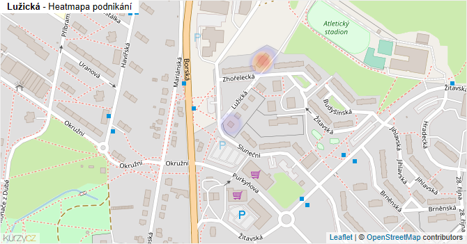 Lužická - mapa podnikání