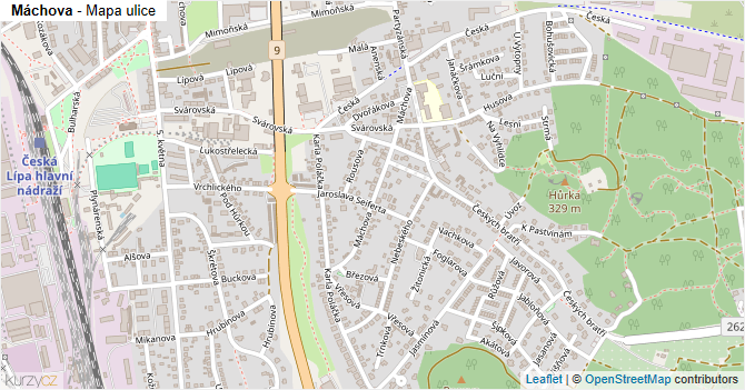 Máchova - mapa ulice