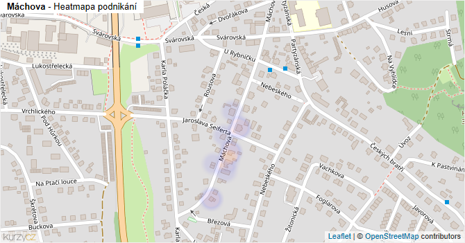 Máchova - mapa podnikání