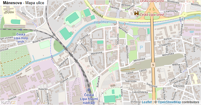 Mánesova - mapa ulice
