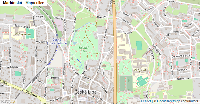 Mariánská - mapa ulice