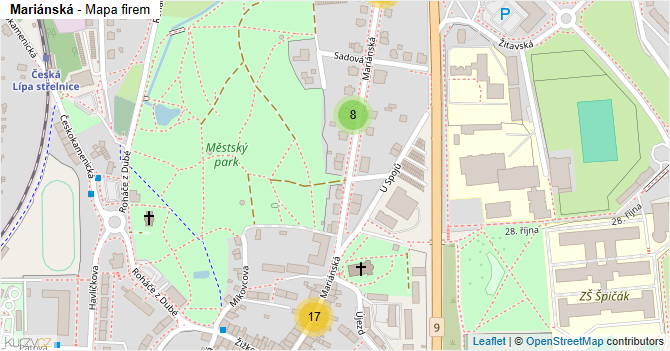 Mariánská - mapa firem