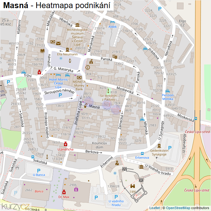 Mapa Masná - Firmy v ulici.