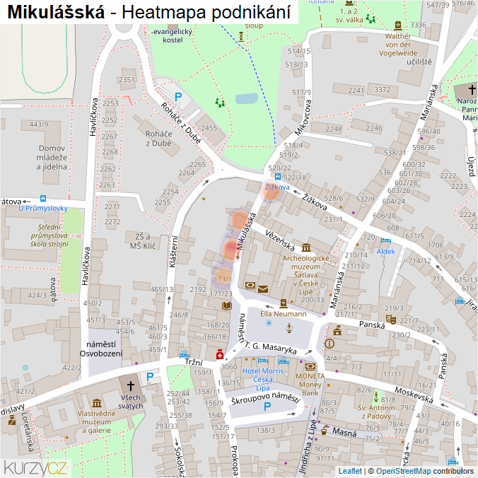 Mapa Mikulášská - Firmy v ulici.