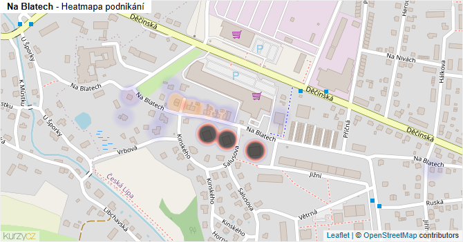 Na Blatech - mapa podnikání