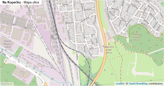 Na Kopečku - mapa ulice
