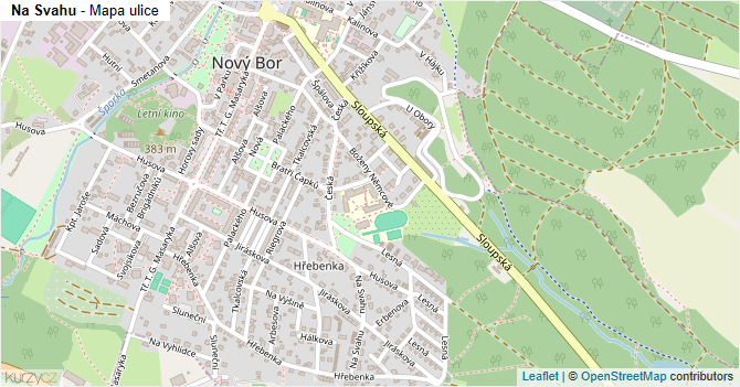 Na Svahu - mapa ulice
