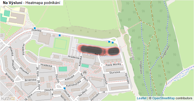 Na Výsluní - mapa podnikání