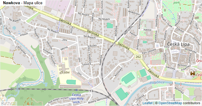 Nawkova - mapa ulice