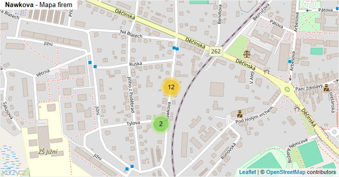 Nawkova - mapa firem