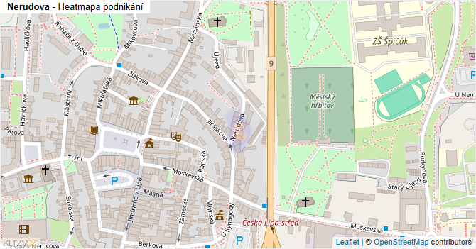 Nerudova - mapa podnikání