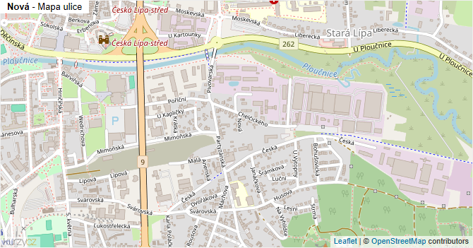 Nová - mapa ulice