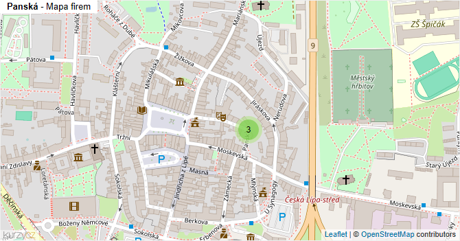 Panská - mapa firem