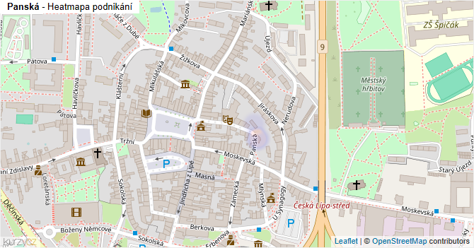 Panská - mapa podnikání