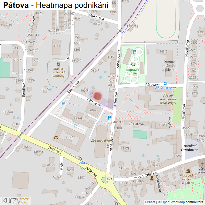 Mapa Pátova - Firmy v ulici.