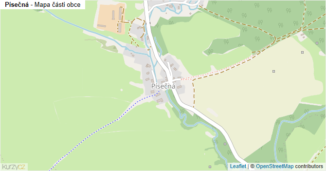 Písečná - mapa části obce