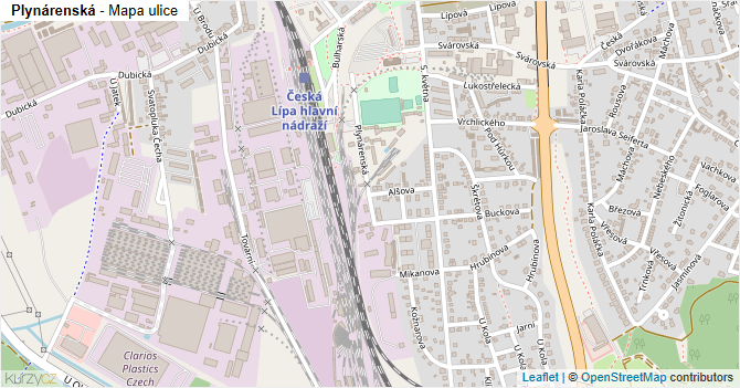Plynárenská - mapa ulice
