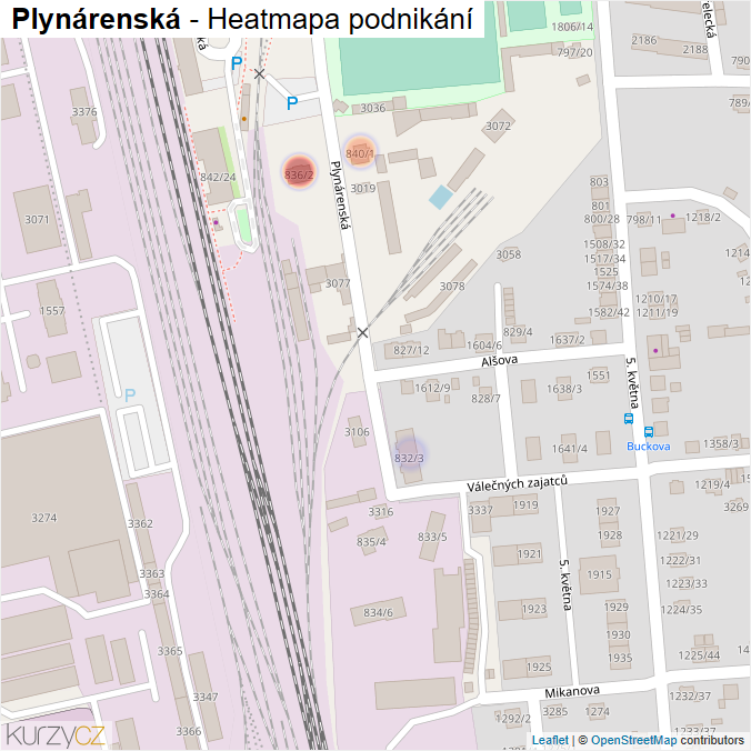 Mapa Plynárenská - Firmy v ulici.