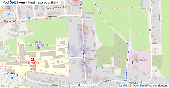 Pod Špičákem - mapa podnikání