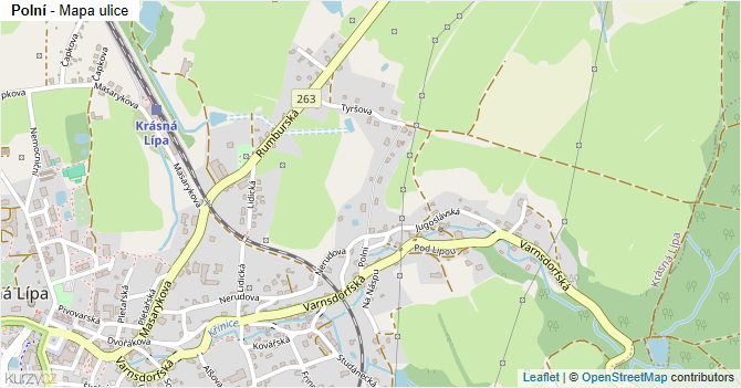 Polní - mapa ulice