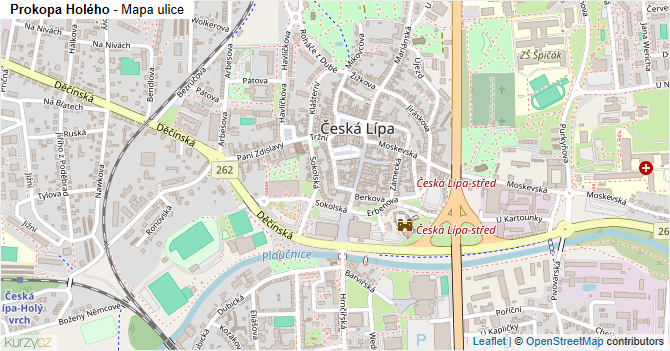 Prokopa Holého - mapa ulice
