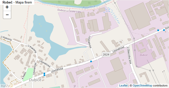 Robeč - mapa firem
