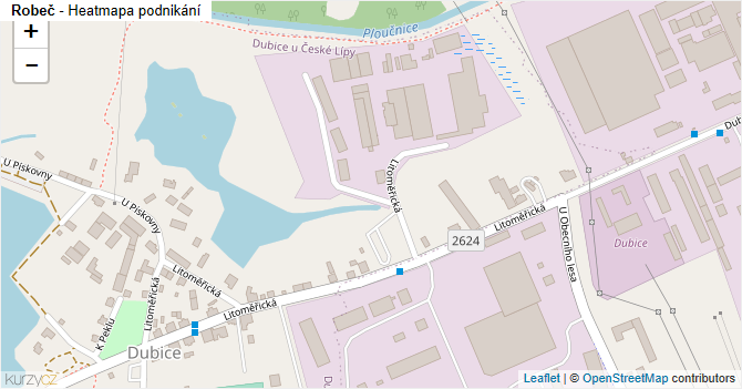 Robeč - mapa podnikání