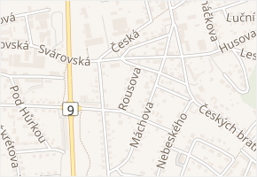 Rousova v obci Česká Lípa - mapa ulice