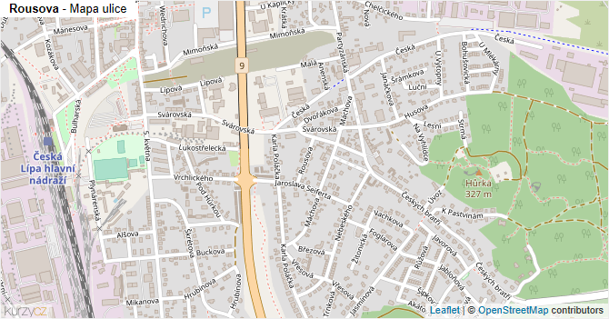 Rousova - mapa ulice
