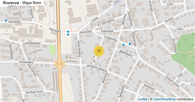 Rousova - mapa firem