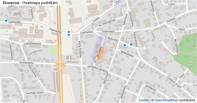 Rousova - mapa podnikání