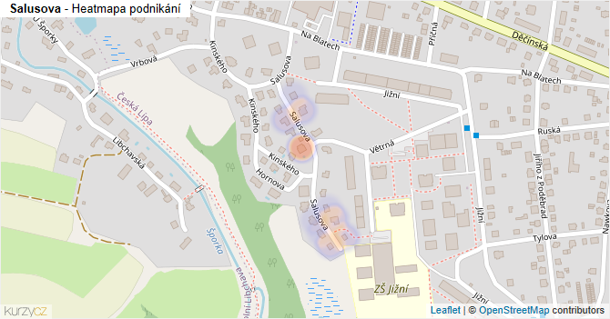 Salusova - mapa podnikání