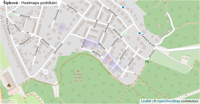 Šípková - mapa podnikání