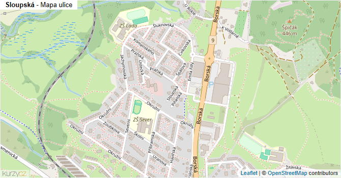 Sloupská - mapa ulice