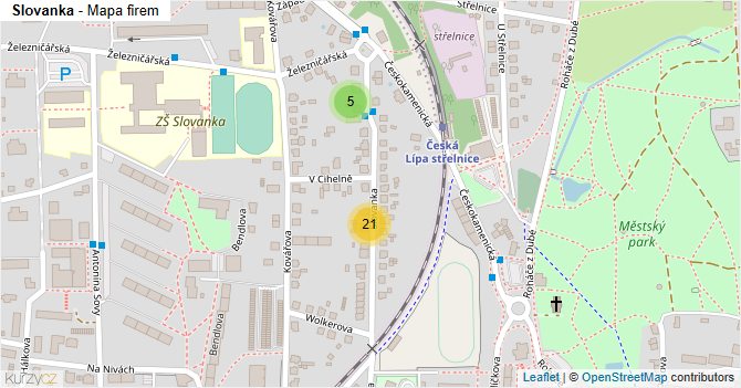 Slovanka - mapa firem