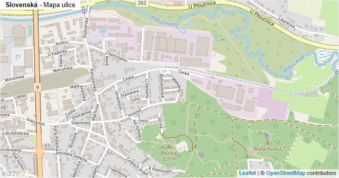 Slovenská - mapa ulice