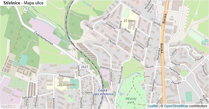Střelnice - mapa ulice