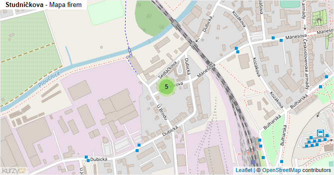 Studničkova - mapa firem