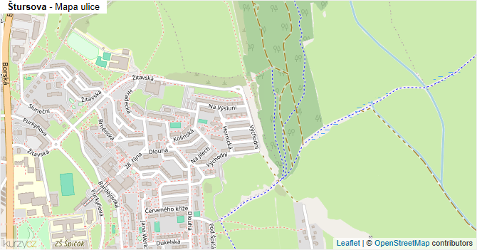 Štursova - mapa ulice