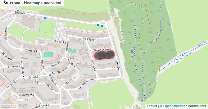 Štursova - mapa podnikání