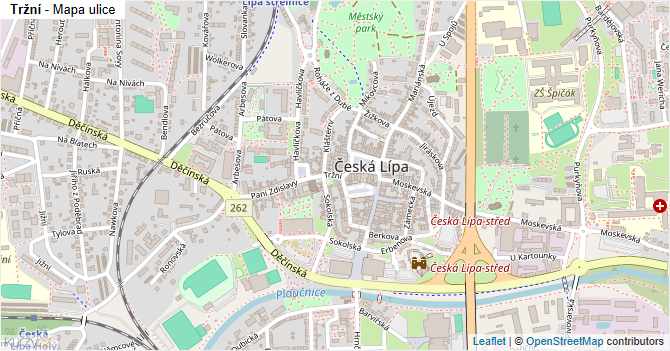 Tržní - mapa ulice