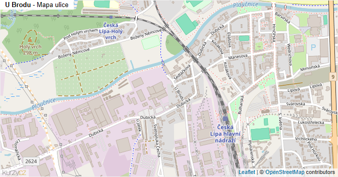 U Brodu - mapa ulice