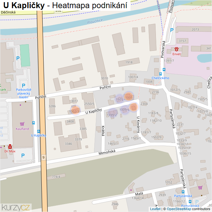 Mapa U Kapličky - Firmy v ulici.