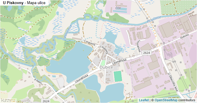 U Pískovny - mapa ulice