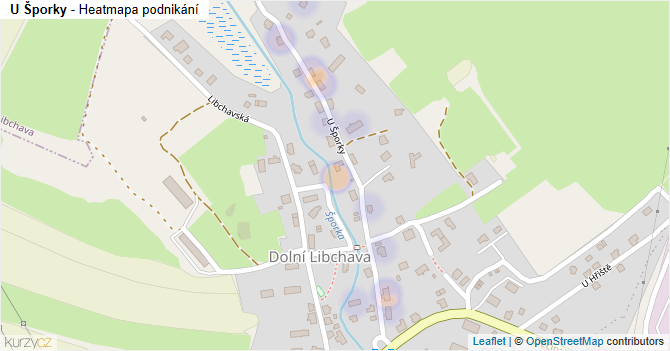 U Šporky - mapa podnikání