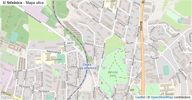 U Střelnice - mapa ulice