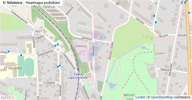 U Střelnice - mapa podnikání