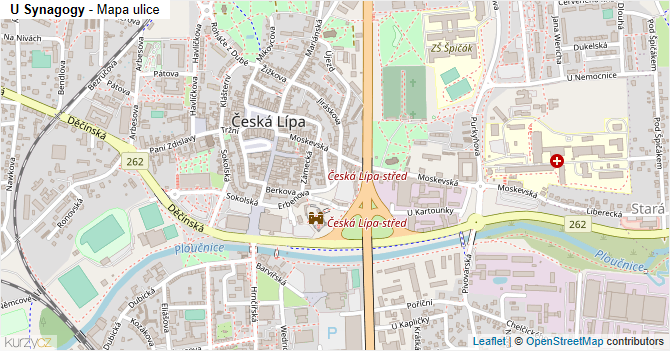 U Synagogy - mapa ulice