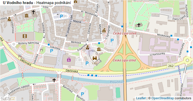 U Vodního hradu - mapa podnikání